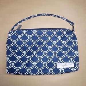 JuJuBe Blue & White Scallop Dot Travel Pouch Wristlet Handbag - EUC
